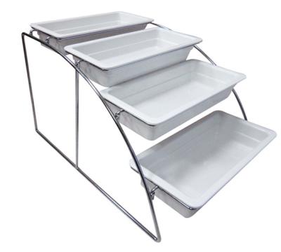 Suport expunere cu 4 niveluri Ilsa, inox, 36x52,5xh32,5cm