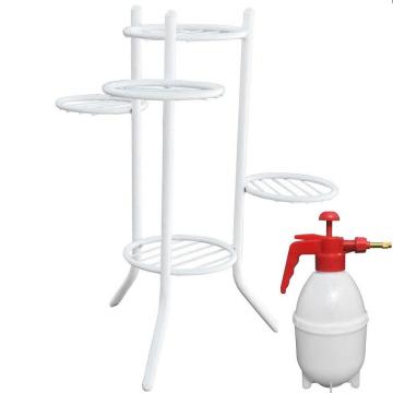 Suport pentru 5 ghivece Raki, 50xh53cm, metalic, alb