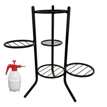 Suport pentru 5 ghivece Raki, 50xh53cm, metalic, negru