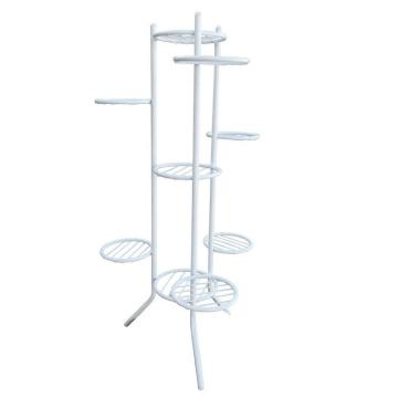Suport pentru 9 ghivece Raki, 50xh100cm, metalic, alb