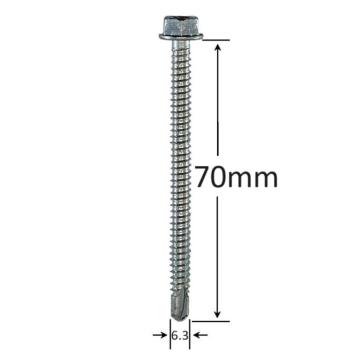 Surub autoforant cap hexagonal 6.3x70mm zincat