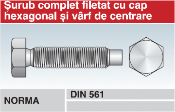 Surub cu cap hexagonal si varf cilindric - DIN 561