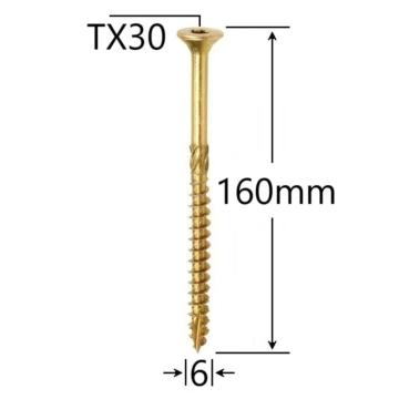 Surub dulgherie cap inecat 6x160 - 100buc/cutie