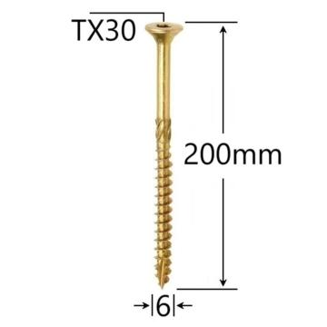 Surub dulgherie cap inecat 6x200 - 100buc/cutie