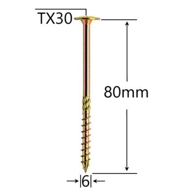 Surub dulgherie cap plat 6x80 - 100buc/cutie