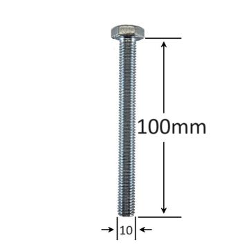 Surub filet metric M10x100mm cap hexagonal DIN 933 Gr.8.8