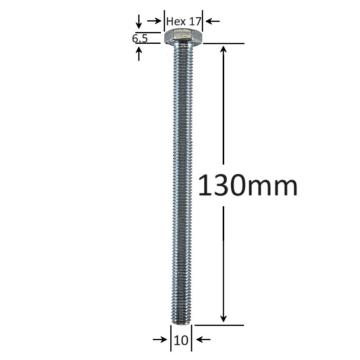 Surub filet metric M10x130mm cap hexagonal DIN 933 Gr.8.8