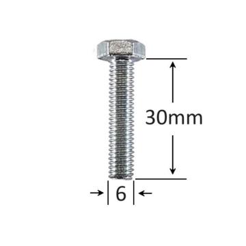 Surub filet metric M6x30mm cap hexagonal DIN 933 Gr.8.8