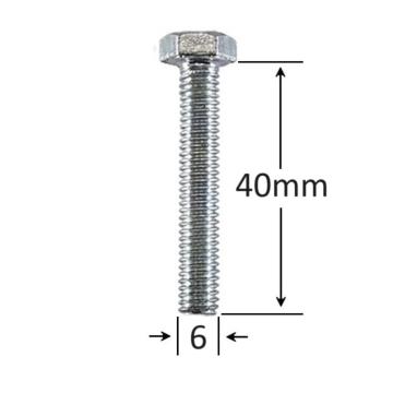 Surub filet metric M6x40mm cap hexagonal DIN 933 Gr.8.8