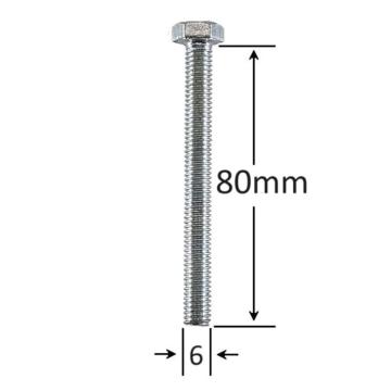 Surub filet metric M6x80mm cap hexagonal DIN 933 Gr.8.8