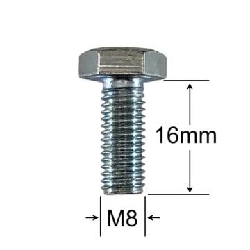 Surub filet metric M8x16mm cap hexagonal DIN 933 Gr.8.8
