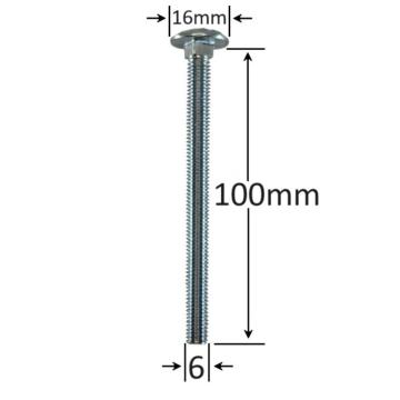 Surub filet metric cap bombat torbant M6x100 - 100buc/cutie