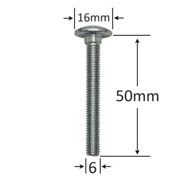 Surub filet metric cap bombat torbant M6x50 - 100buc/cutie