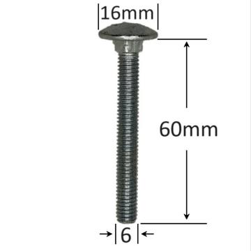 Surub filet metric cap bombat torbant M6x60 - 100buc/cutie