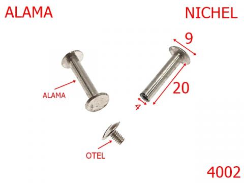 Surub fixare 20 mm 4 nichel AP22 4002