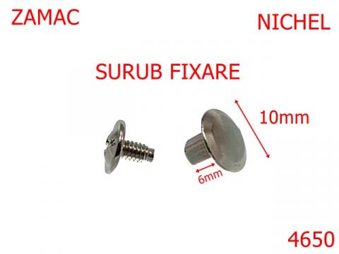 Surub fixare cap 10mm 6 mm zamac nichel 4650
