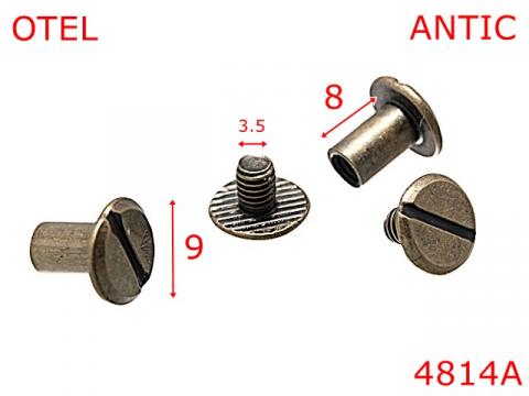 Surub fixare catarama curea  8 mm otel antic AD37 4814A