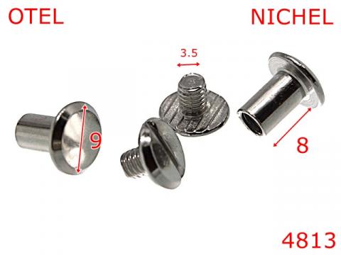 Surub fixare catarama curea  8 mm otel nichel AD36 4813