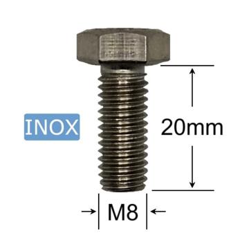 Surub inox M8x20 cap hexagonal - 100 buc/cutie