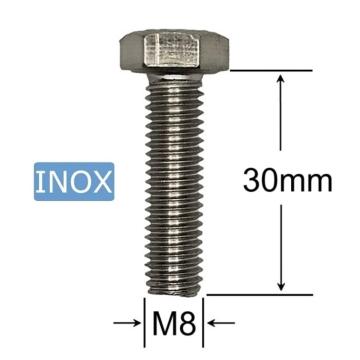 Surub inox M8x30mm cap hexagonal - 50 buc/cutie