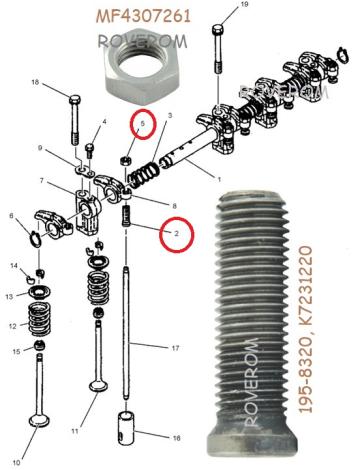 Surub + piulita reglaj culbutori Mitsubishi K3, K4-Serie