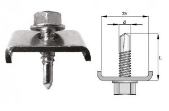 Surub zincat panou prindere 6.3x25mm