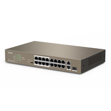 Switch 16 porturi PoE 10 100 Mbps, 2 port RJ45 Gigabit