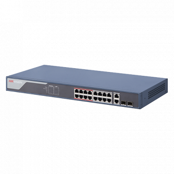 Switch 16 porturi PoE 100Mbps, 2 port uplink Gigabit, Smart