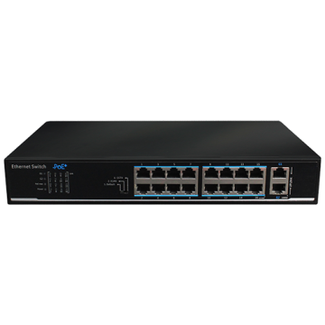Switch 16 porturi PoE, 2 port uplink, 135W - UTEPO UTP1218-P