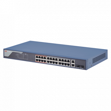 Switch 24 porturi PoE 100Mbps, 2 port uplink Gigabit, Smart