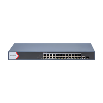 Switch 24 porturi PoE Gigabit, 1 port SFP Gigabit, 1 port RJ