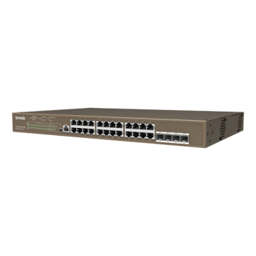 Switch 24 porturi PoE Gigabit, 1 port consola, 4 port SFP