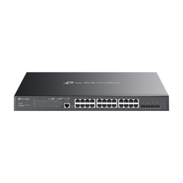 Switch 24 porturi PoE RJ45 Gigabit, 4 x SFP Gigabit, L2 Mana