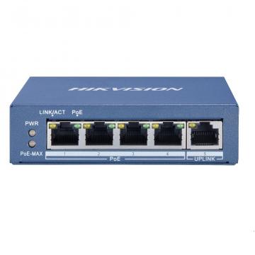 Switch 4 porturi POE Gigabit Hikvison DS-3E0505P-E, L2, UNMA