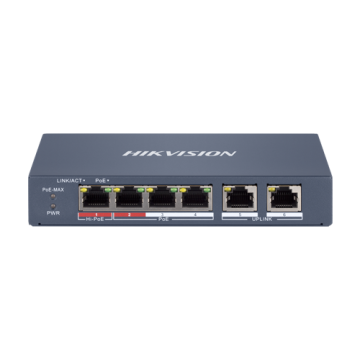 Switch 4 x RJ45 100 Mbps PoE at af bt, 2 x RJ45 100 Mbps Upl