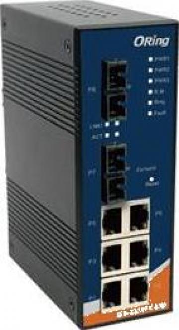 Switch industrial cu management si fibra optica