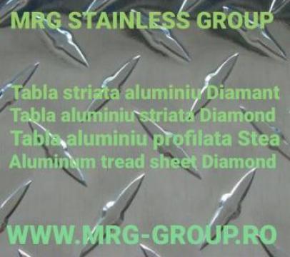 Tabla aluminiu striata Diamant 1.5x1250x2500mm decorativa