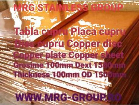 Tabla cupru 100mm, placa disc copper, aluminiu, inox, alama