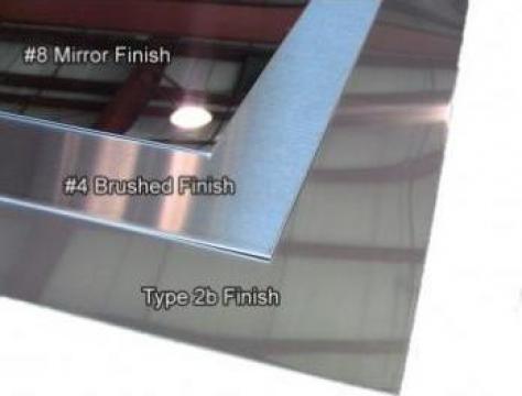 Tabla inox oglinda 0.4x1000x2000mm BAP BA BA+PVC lucioasa