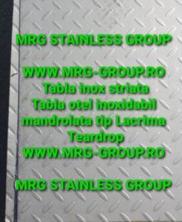Tabla inox striata 3x1000x2000 lacrima Mandorla Teardrop