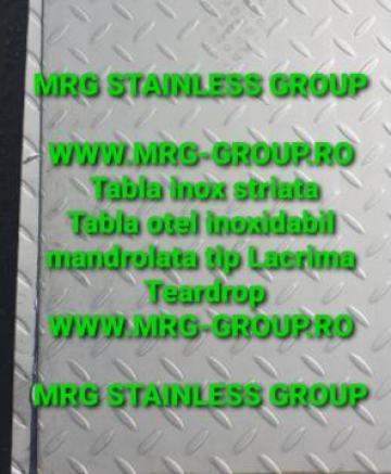 Tabla inox striata 3x1000x2000 lacrima Mandorla Teardrop