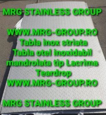 Tabla inox striata 3x1250x2500 lacrima teardrop mandorla
