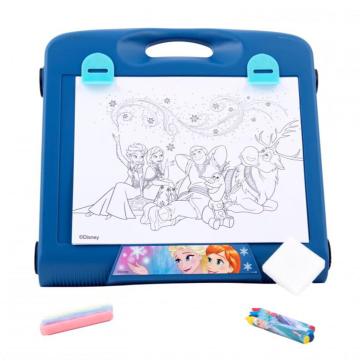 Tabla portabila pentru desen Frozen cu foi, creioane, creta