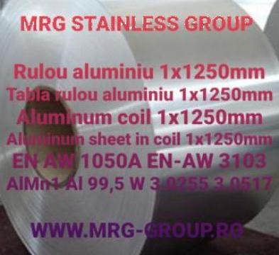 Tabla rulou aluminiu 1x1250mm EN AW 1050A EN-AW 3103 Al 99,5