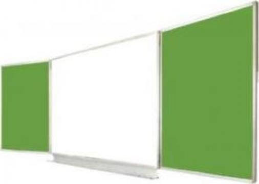 Tabla scolara magnetica triptica (verde-alb-verde)