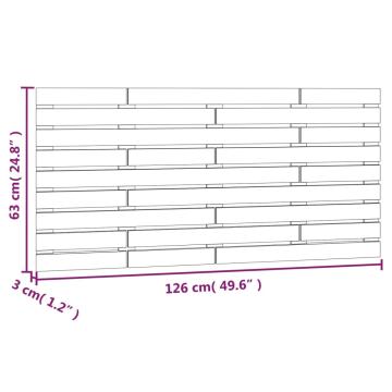 Tablie de pat pentru perete, alb, 126x3x63 cm