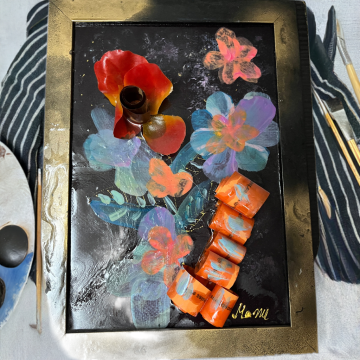Tablou Blooming Dimensions: 3D Art Deco Floral Canvas
