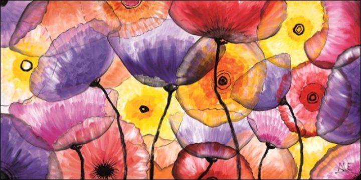 Tablou Flori de sticla colorate