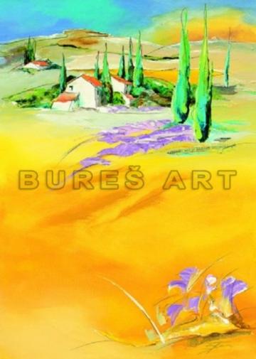 Tablou Peisaj insorit inramat, 70x50 cm