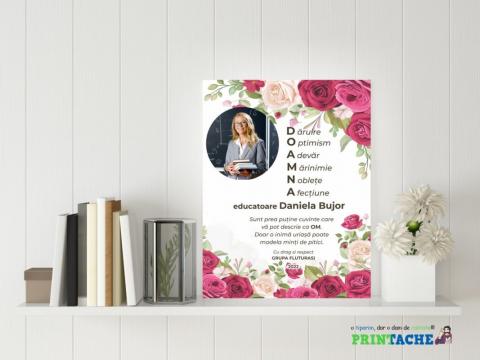 Tablou canvas personalizat pentru educatoare/invatatoare